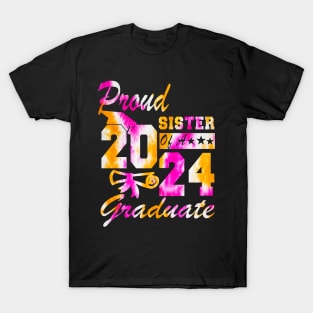 Tie Dye Proud sister of a 2024 Graduate Class of 2024 Senior T-Shirt